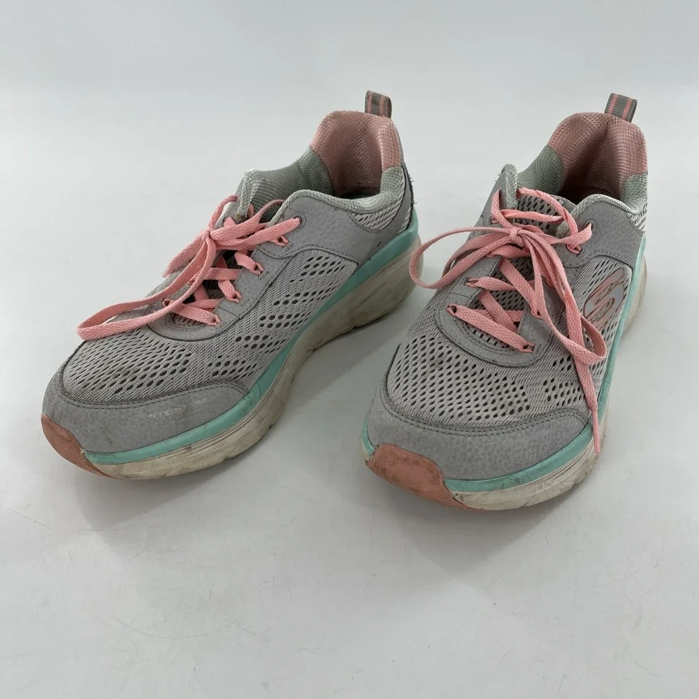 Womens Skechers Walk‎ D'Lux Walkers 8.5 Infinite Motion Gray Pink Green